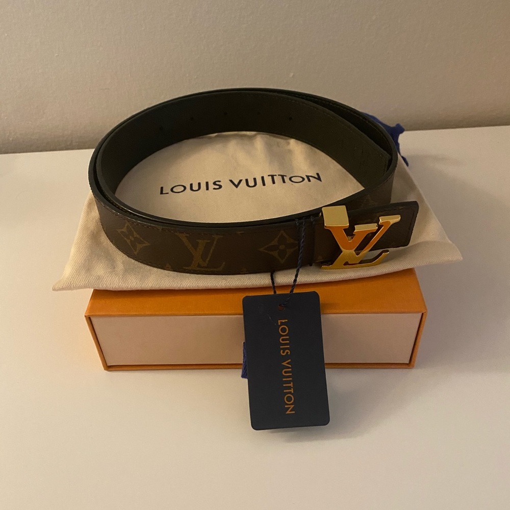 Louis Vuitton Brown and Gold Monogram Belt